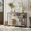 Retro Console Table for Entry Way Sideboard with 4 Tier Shelves Narrow Table