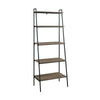 5 Tier Ladder Bookshelf Wooden & Metal Rack Shelving Open Storage Unit Bookcase
