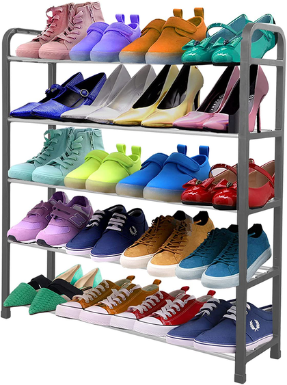 1ABOVE 5 Tier Shoe Rack Organiser, Heavy duty storage unit, Quick Assembly No To