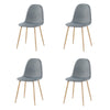 Set of 4 Dining Chairs Fabric Padded Seat Metal Legs Office Kitchen Lounge Chair