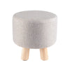 Luxury Padded Wooden Footstool Round Stool Wooden 4 Legs Living Room Bedroom UK