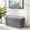 Oval Ottoman Stool Bench Storage Box Pouffe Seat Blanket Bedding Toy Chest Chair