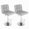 2PCS Adjustable Height Bar Stools PU Leather Swivel Gas-Lift Barstools Chair