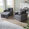 Grey/Cream Folding Sofa Bed Sleeper Pull Out Convertible Arm Chair Adjustable