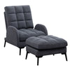 Reclining Armchair Sofa Chair with Footstool Velvet Upholstered Lounger Home