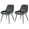 2x Dining Chairs Living Room Chairs with leather +metal Backrest Counter Chairs