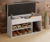 Malmo Large Wooden 2 Tier Shoe Storage Cabinet Shelf Rack Stand Grey Oak White