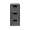 3 Drawer Medium Rattan Tower Units in Black, Slate Grey, Cream & Mushroom