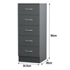 5 Drawers Chest of Drawers Narrow Tall Cabinet Bedroom Hallway Storage Furniture