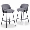 2x Bar Stools Velvet Breakfast Chairs Footrest Barstool with Spring Cushion
