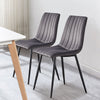Set of 2 Velvet Dining Chairs Soft Padded Seat Metal Legs Modern Office Kitchen