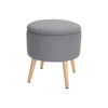 Fabric Upholstery Storage Ottoman Stool Pouffe Seat Round Vanity Chair Footstool