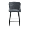 Set of 2 Bar Stools Velvet Modern Bar Chairs Metal Legs Home Kitchen Dining Room