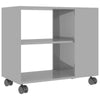 Side Table Sofa End Table With wheels High Gloss Chipboard Living Room Furniture