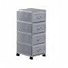 4 Tier Plastic Drawers Storage Unit Home Bathroom Chest Drawer Knitted Rattan