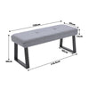 Bedroom Dining Room Bench 4ft Linen Padded Stool Hallway Window Seat Steel Legs