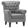 Fabric Linen Upholstered Armchair Living Room Office Tufted Accent Sofa Chair