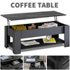 Modern Sliding Top Coffee Table with Bottom Shelf and Hidden Storage Tea Table