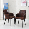 Set of 2 Faux Leather/Suede Dining Chairs Metal Legs Reception Restaurant Chair