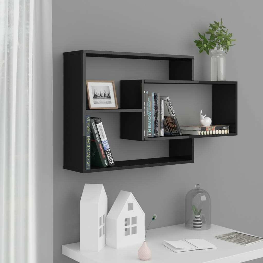 Floating Wall Mounted Bookshelf Hanging Storage Display Shelf Unit Multi Colours