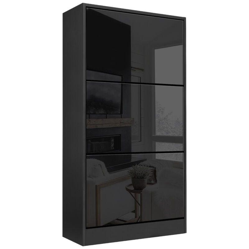 3 Drawer Shoe Cabinet Storage Cupboard Unit Shoe Rack Wooden Stand Organiser