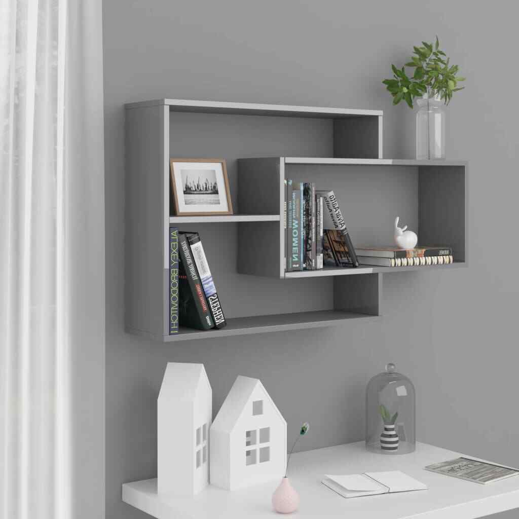 Floating Wall Mounted Bookshelf Hanging Storage Display Shelf Unit Multi Colours