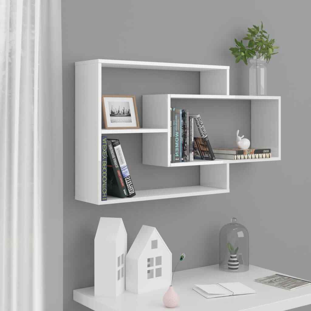 Floating Wall Mounted Bookshelf Hanging Storage Display Shelf Unit Multi Colours