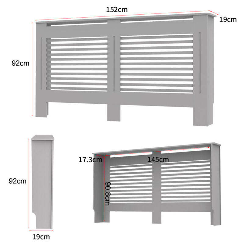 Extra Tall White Radiator Cover Grill Shelf Standing Room Bedroom Lounge Porch