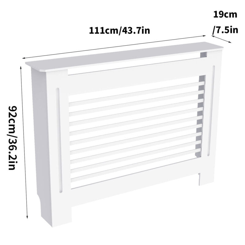 Extra Tall White Radiator Cover Grill Shelf Standing Room Bedroom Lounge Porch