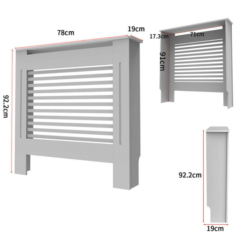 Large White Radiator Cover Safe Rounded Edges Slatted Grill Sidewall Shelf Decor