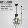 Industrial Geometric Ceiling Pendant Light Shade Retro Metal Cage Lampshade E27
