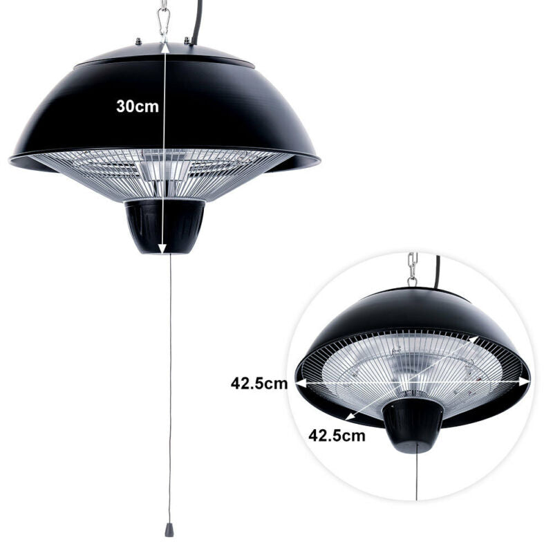 Infrared Ceiling Hanging Mount Electric Patio Heater Remote/Switch Outdoo/Indoor