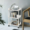 3-Tier Kitchen Storage Trolley Cart Storage Tower Rack Bathroom with Shelf Wheel
