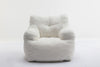 Upholstered Soft Fabric Tufed Bean Bag Foam Memory Resilience Sponge Chair BT