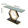 Large Marble Console Table Hallway Long Table Pentagon Frame Side Station Table