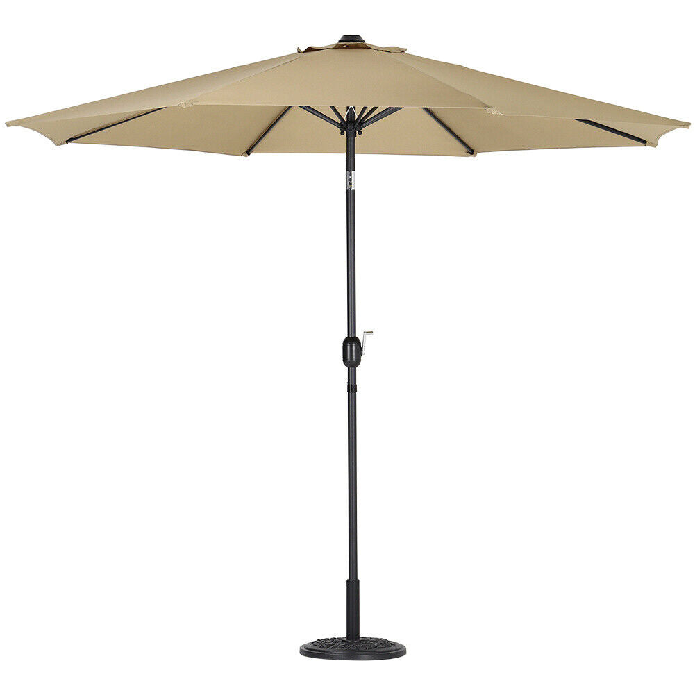 Large Garden Patio Parasol 300cm Tilting Umbrella Sun Shade with Crank Handle