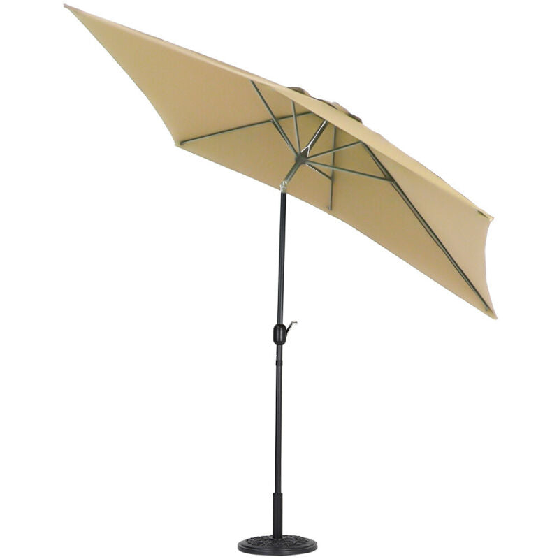 Garden Parasol Umbrella 3M Crank Tilt Sunshade Banana Umbrella With/No Base UK