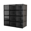 Mondeer 8/12 pcs Stackable Shoe Organiser Boxes Shoe Cabinet Transparent/Black