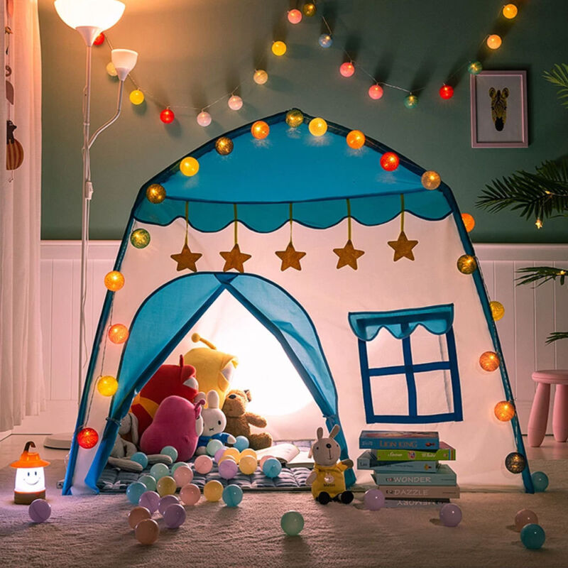 LED Light Childrens Kids Baby Pop Up Play Tent Fairy Princes Boys Playhouse Set