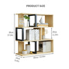 Modern Wood Bookcase Bookshelf S Shape 3 Tier Shelves Free Standing Storage Unit