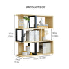 Modern Wood Bookcase Bookshelf S Shape 3 Tier Shelves Free Standing Storage Unit