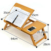 64cm Bamboo Wood Serving Breakfast Lap Tray Table Mate Bed Tray With Folding Leg