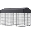 Dog Kennel Welded Wire Heavy Duty Dog House with Roof Cover Steel Fence 50" 98"