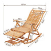 Noise Free Bamboo Rocking Chair Sun Lounger Stable Foot Headrest Indoor Outdoor