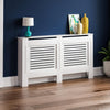 Radiator Cover White Modern Horizontal MDF Wood Grill Cabinet Shelf