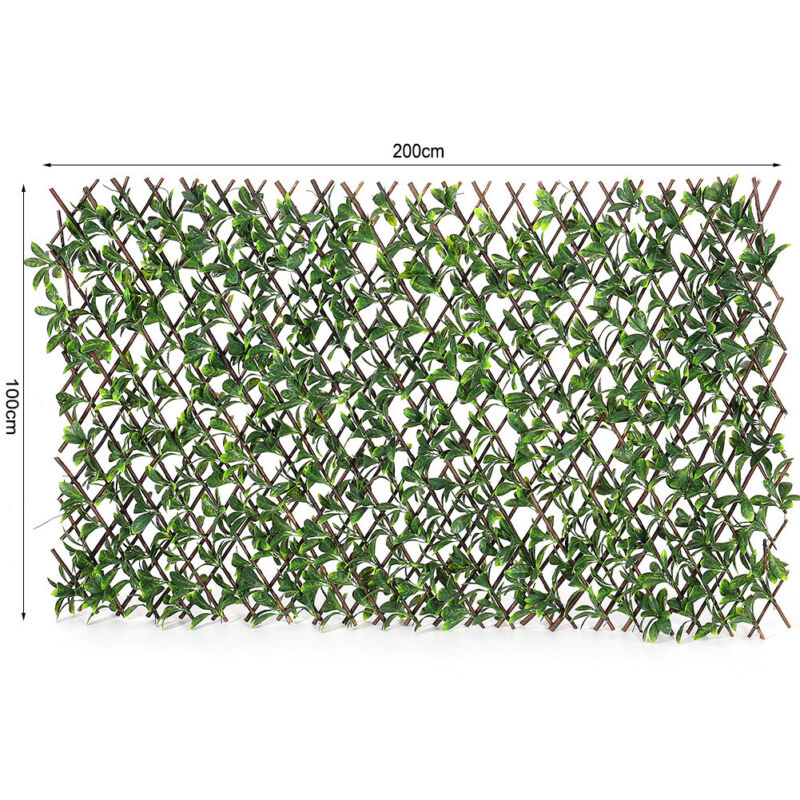 Garden Expandable Hedge Screening Fence Artificial Laurel Leaf Wicker Fencing UK