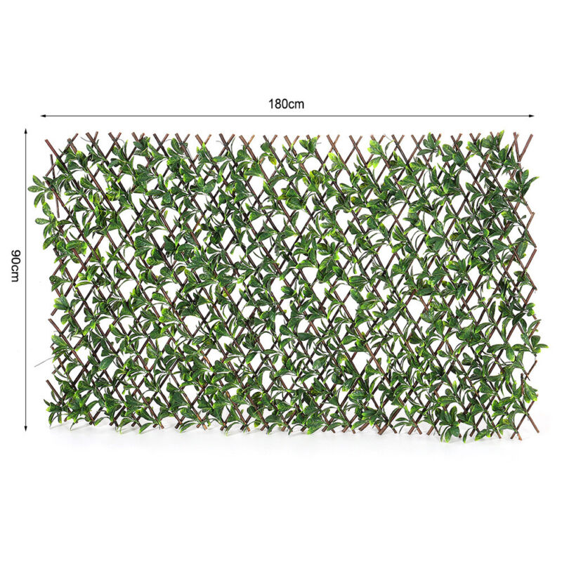 Garden Expandable Hedge Screening Fence Artificial Laurel Leaf Wicker Fencing UK