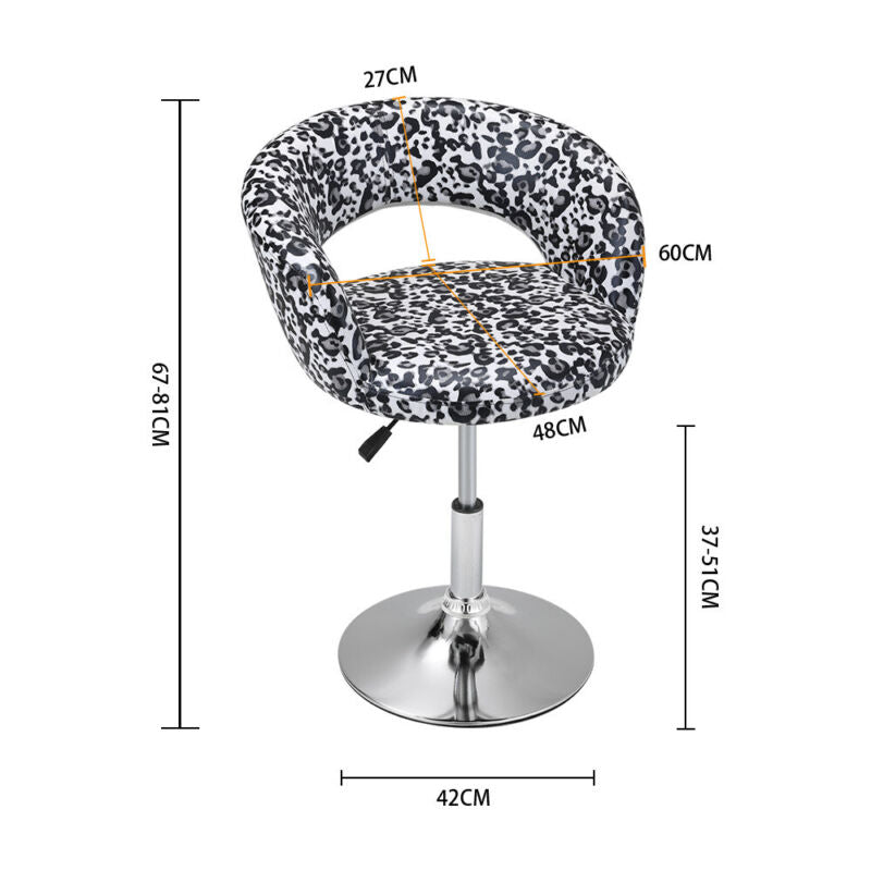 2 Pieces Upholstered Swivel Stool Adjustable Height Chair Office Desk Bar Stool