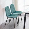 Set of 2 Velvet Dining Chairs Soft Padded Seat Metal Legs Modern Office Kitchen