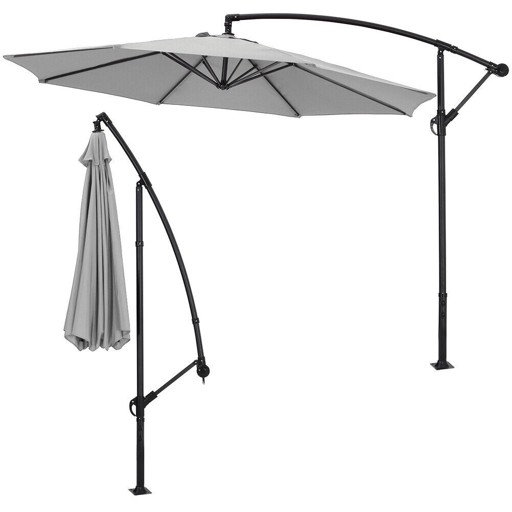 3M Garden Outdoor Banana Parasol Sun Shade Patio Hanging Umbrella Cantilever UK